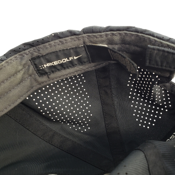 Black Unisex Nike Golf Baseball Cap Hat One Size Velcro Closure - Picture 10 of 14